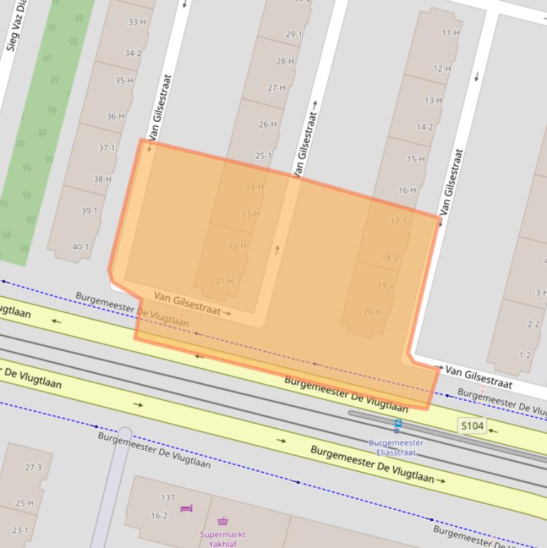 Kaart van postcodegebied 1063VT.