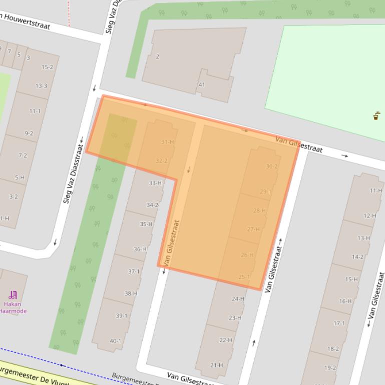 Kaart van postcodegebied 1063VV.