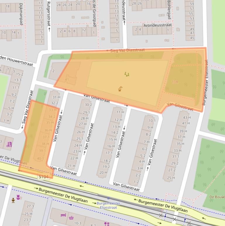 Kaart van postcodegebied 1063VW.