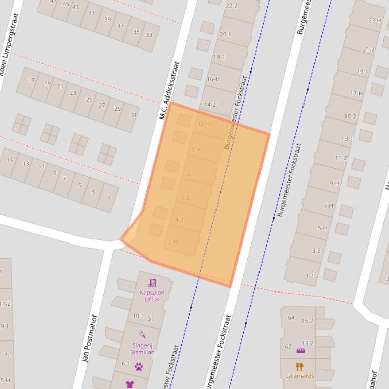Kaart van postcodegebied 1063VZ.