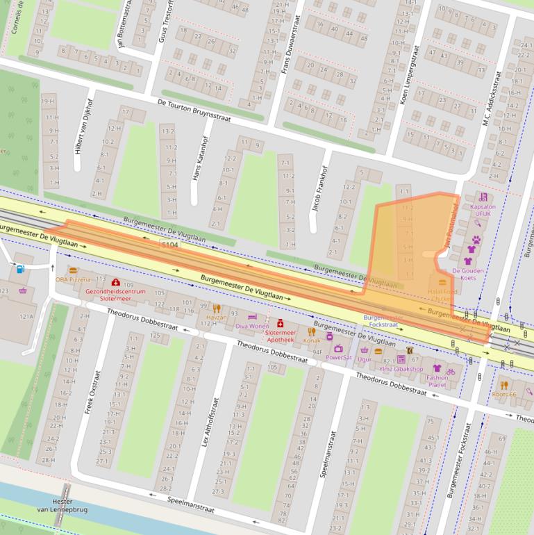 Kaart van postcodegebied 1063XB.