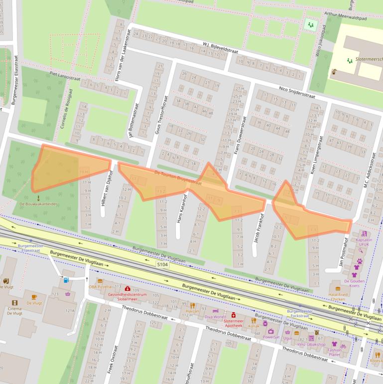 Kaart van postcodegebied 1063XL.