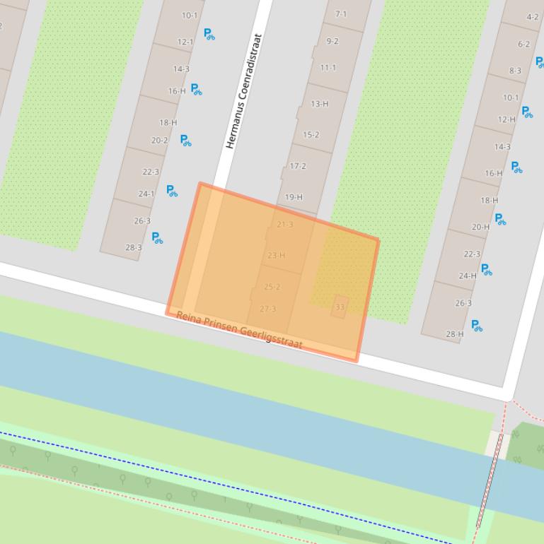 Kaart van postcodegebied 1063XP.