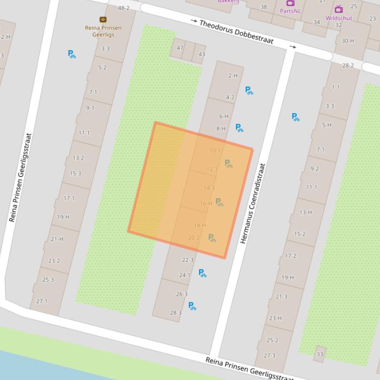 Kaart van postcodegebied 1063XS.