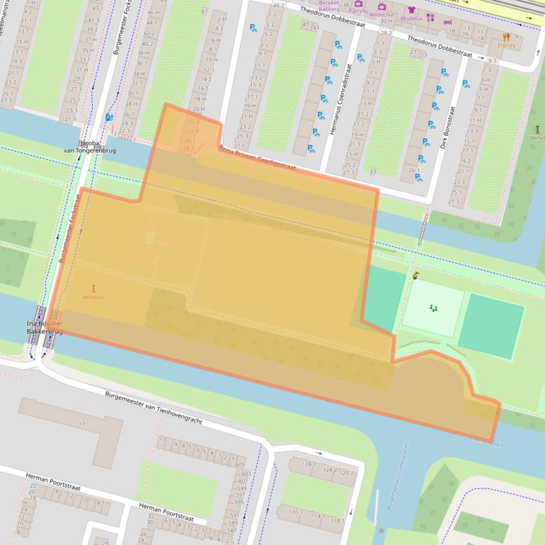 Kaart van postcodegebied 1063ZB.