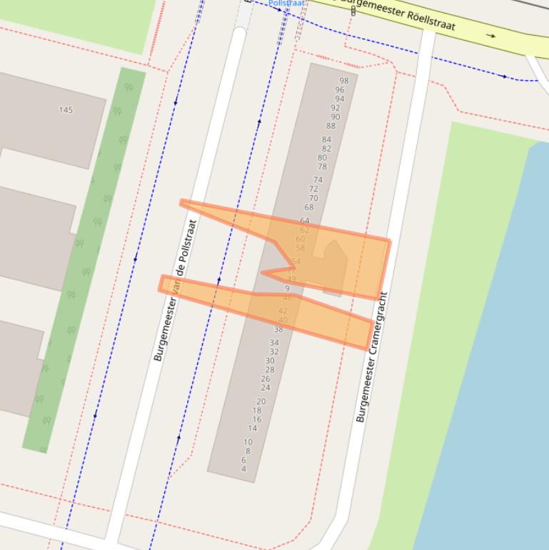 Kaart van postcodegebied 1064AE.