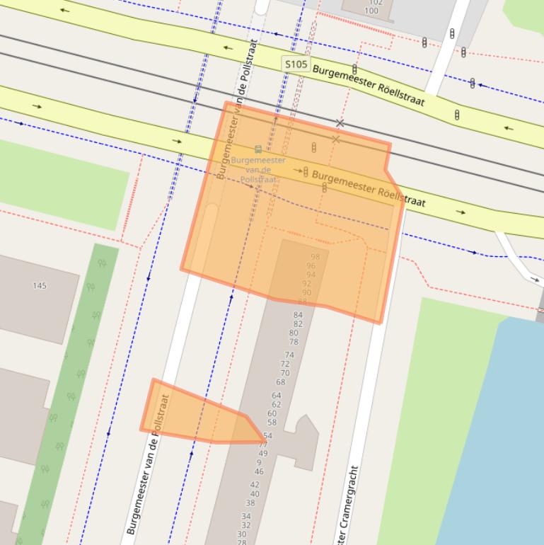 Kaart van postcodegebied 1064AH.