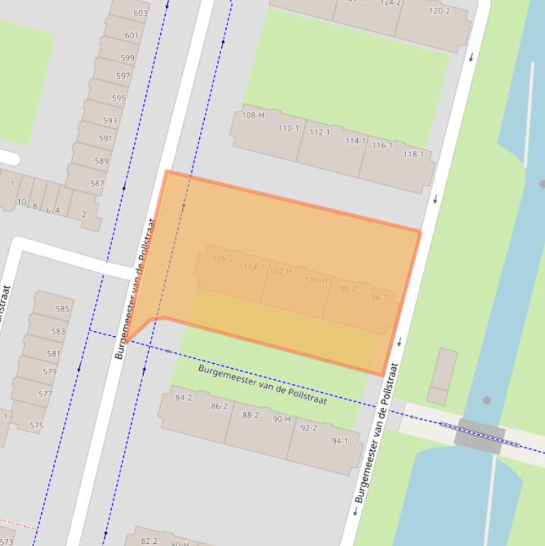 Kaart van postcodegebied 1064AW.