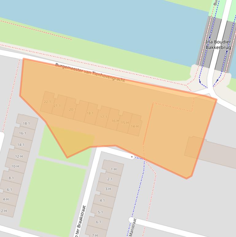 Kaart van postcodegebied 1064BB.