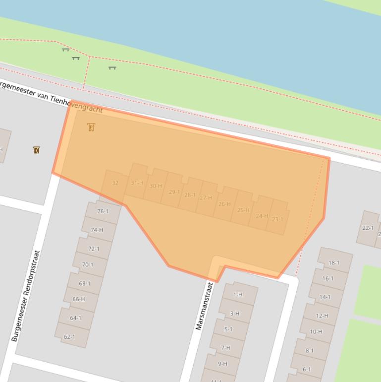 Kaart van postcodegebied 1064BC.