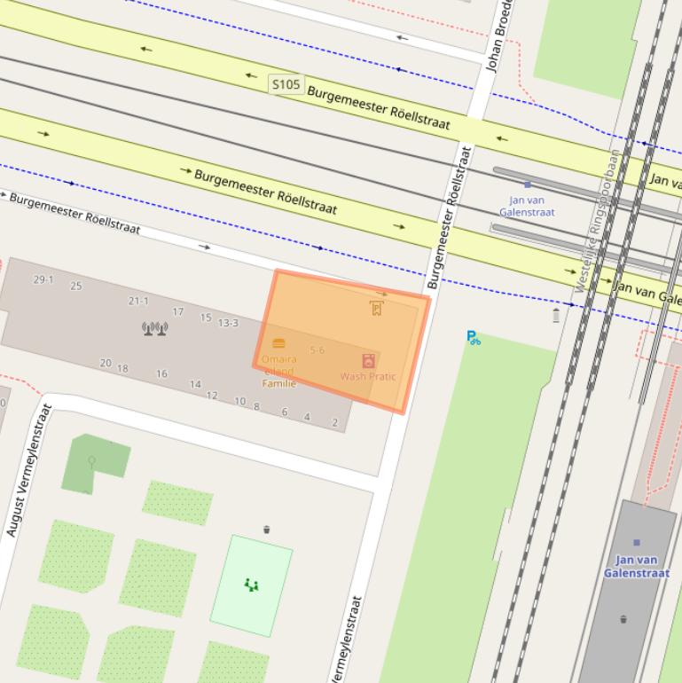 Kaart van postcodegebied 1064BH.