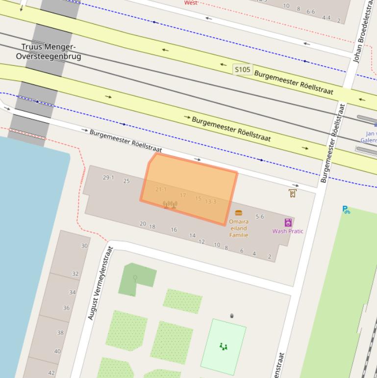 Kaart van postcodegebied 1064BJ.