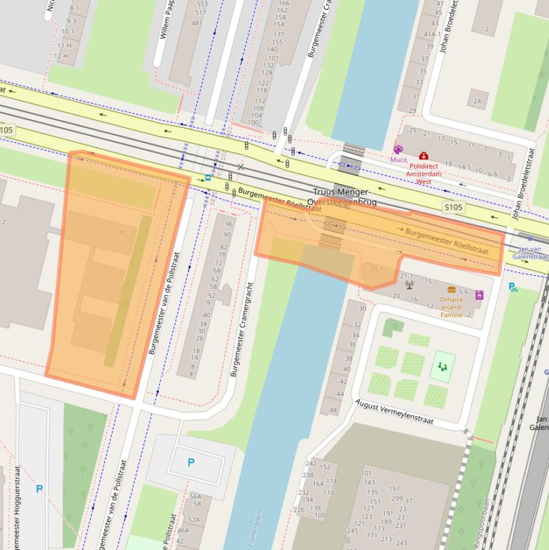Kaart van postcodegebied 1064BK.