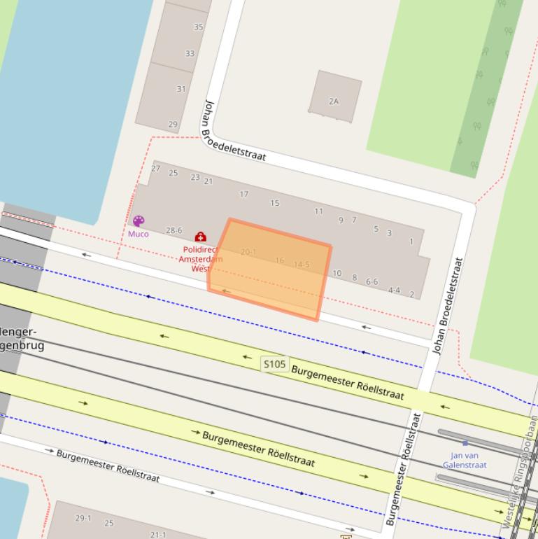 Kaart van postcodegebied 1064BN.