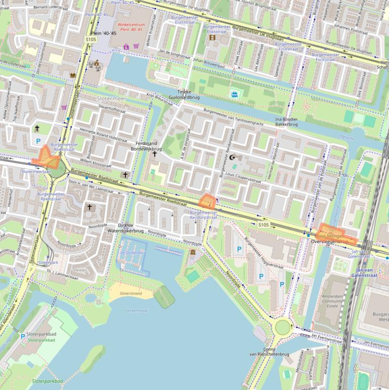 Kaart van postcodegebied 1064BP.