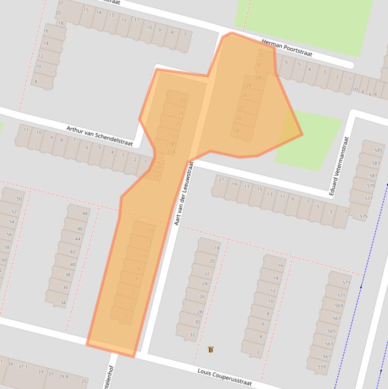 Kaart van postcodegebied 1064BT.