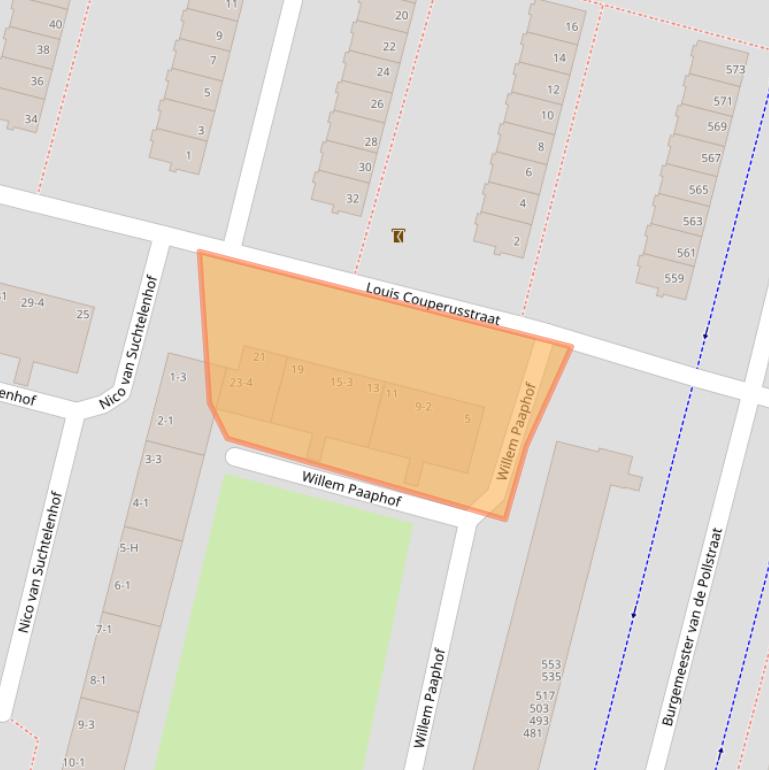 Kaart van postcodegebied 1064BZ.