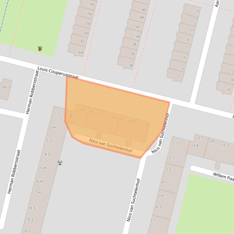 Kaart van postcodegebied 1064CA.