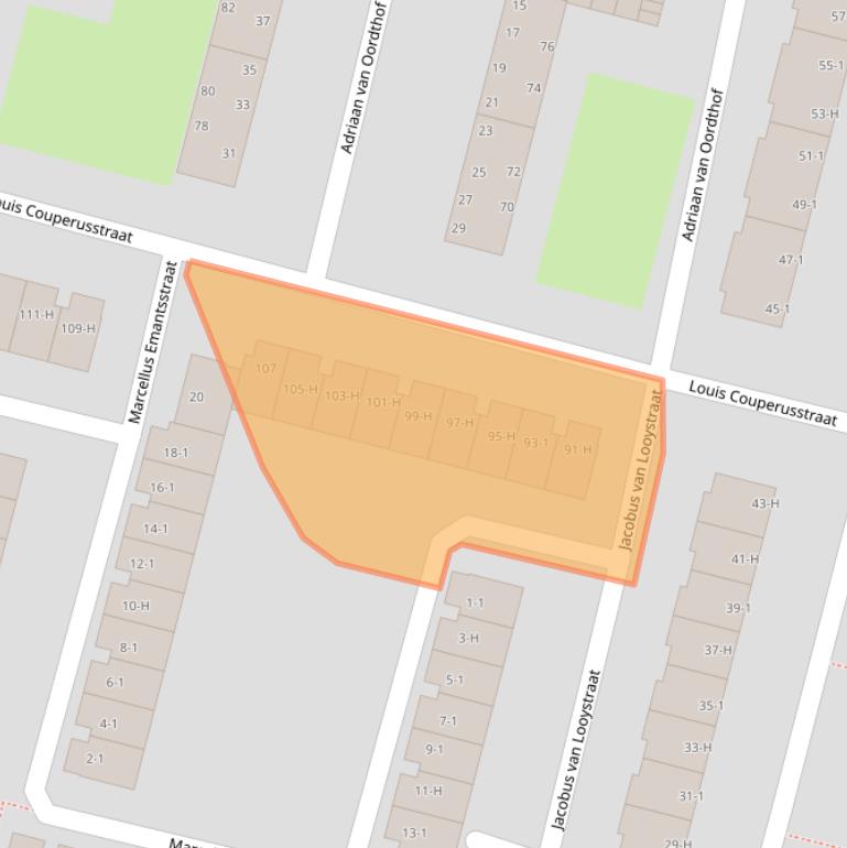 Kaart van postcodegebied 1064CD.