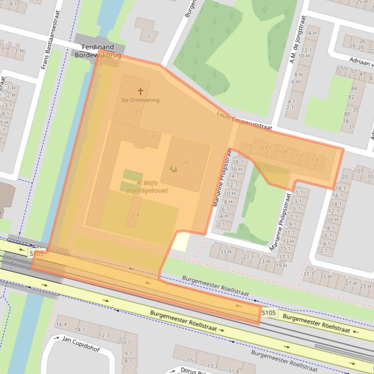 Kaart van postcodegebied 1064CE.