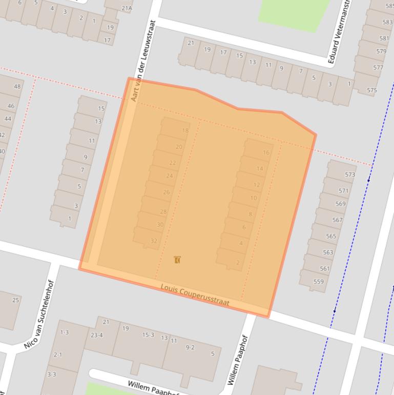 Kaart van postcodegebied 1064CG.