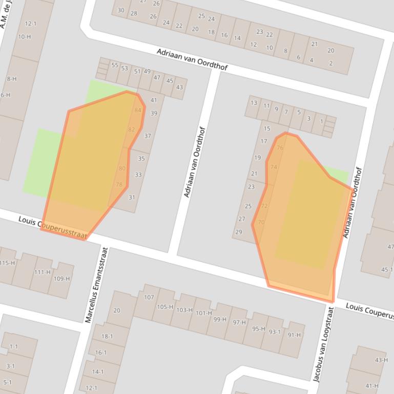 Kaart van postcodegebied 1064CJ.