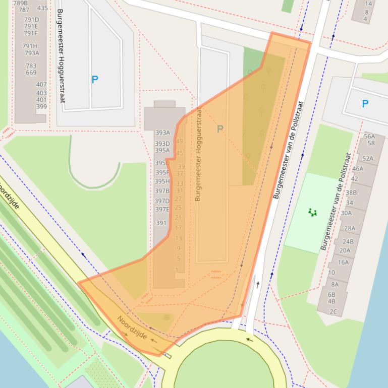 Kaart van postcodegebied 1064CK.