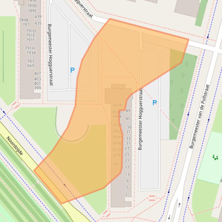 Kaart van postcodegebied 1064CS.