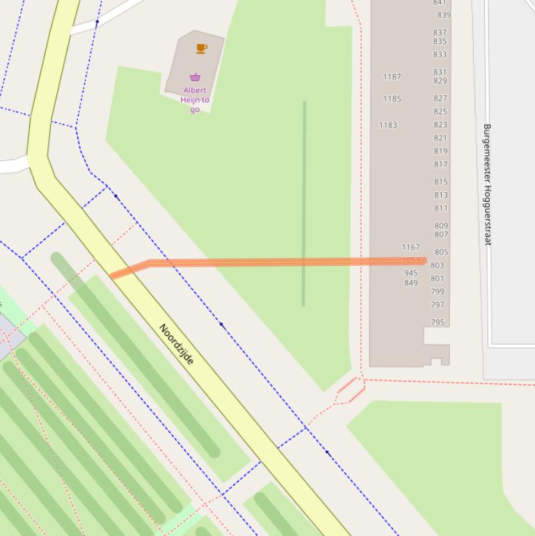 Kaart van postcodegebied 1064EH.