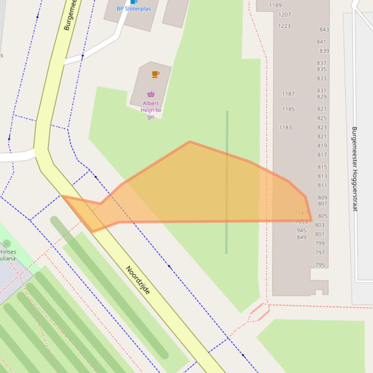 Kaart van postcodegebied 1064EJ.