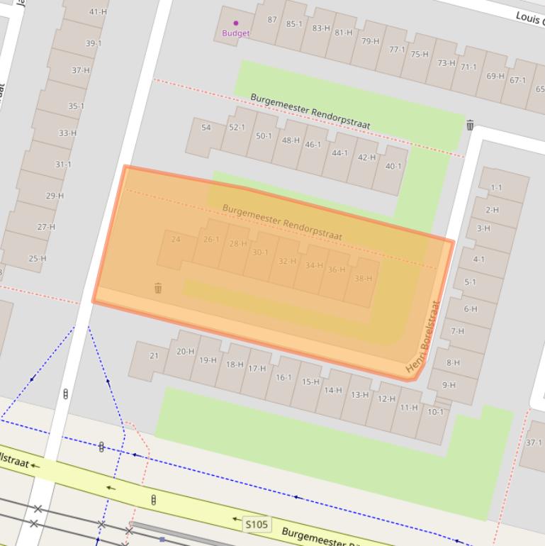 Kaart van postcodegebied 1064EP.