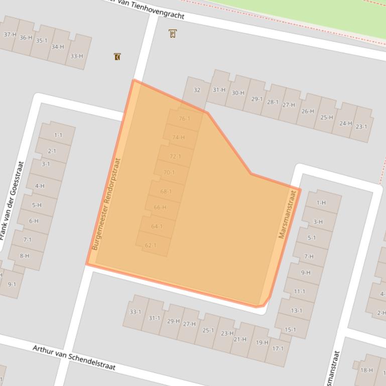 Kaart van postcodegebied 1064ES.