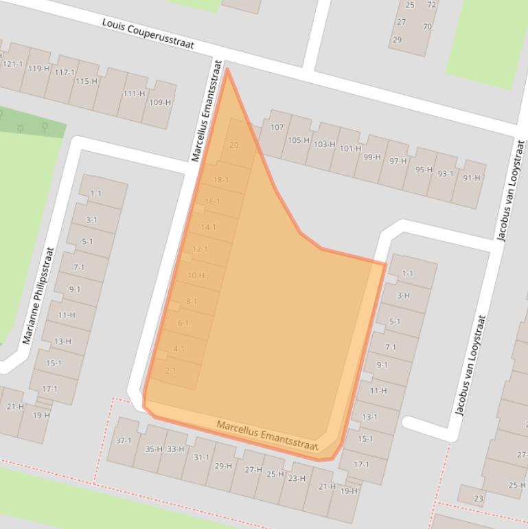 Kaart van postcodegebied 1064EW.