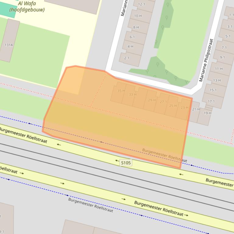 Kaart van postcodegebied 1064EZ.