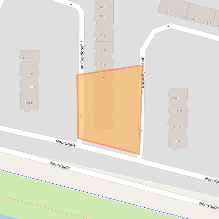 Kaart van postcodegebied 1064GM.