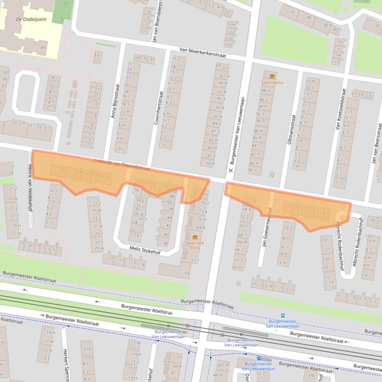 Kaart van postcodegebied 1064HM.