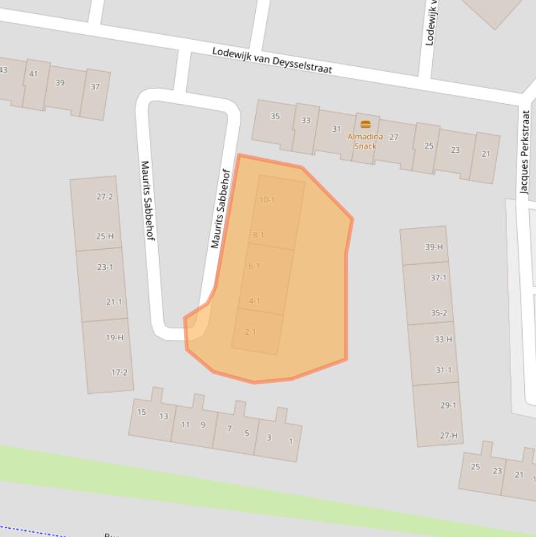 Kaart van postcodegebied 1064HT.