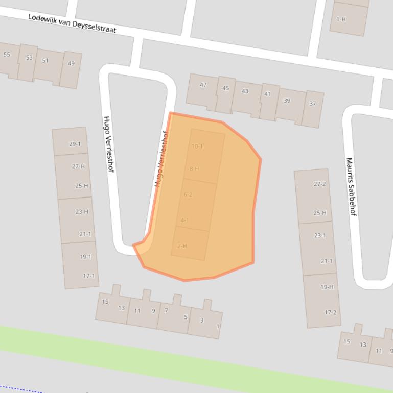 Kaart van postcodegebied 1064HX.