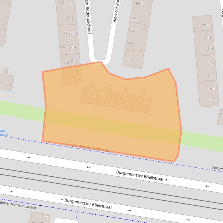 Kaart van postcodegebied 1064HZ.