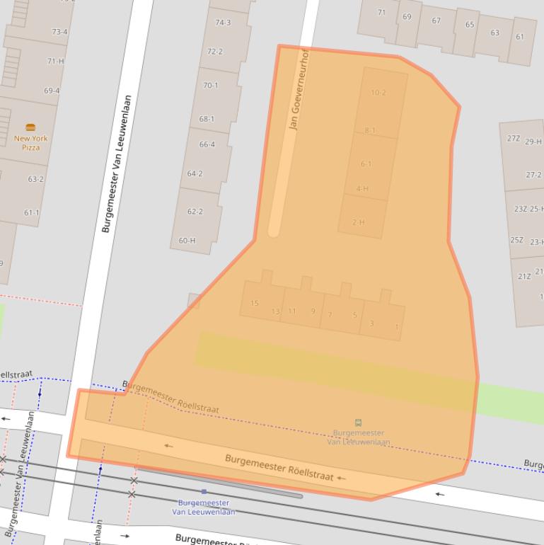 Kaart van postcodegebied 1064JC.