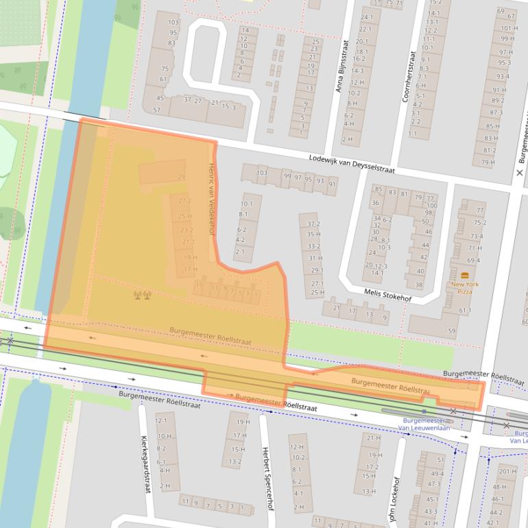 Kaart van postcodegebied 1064JG.