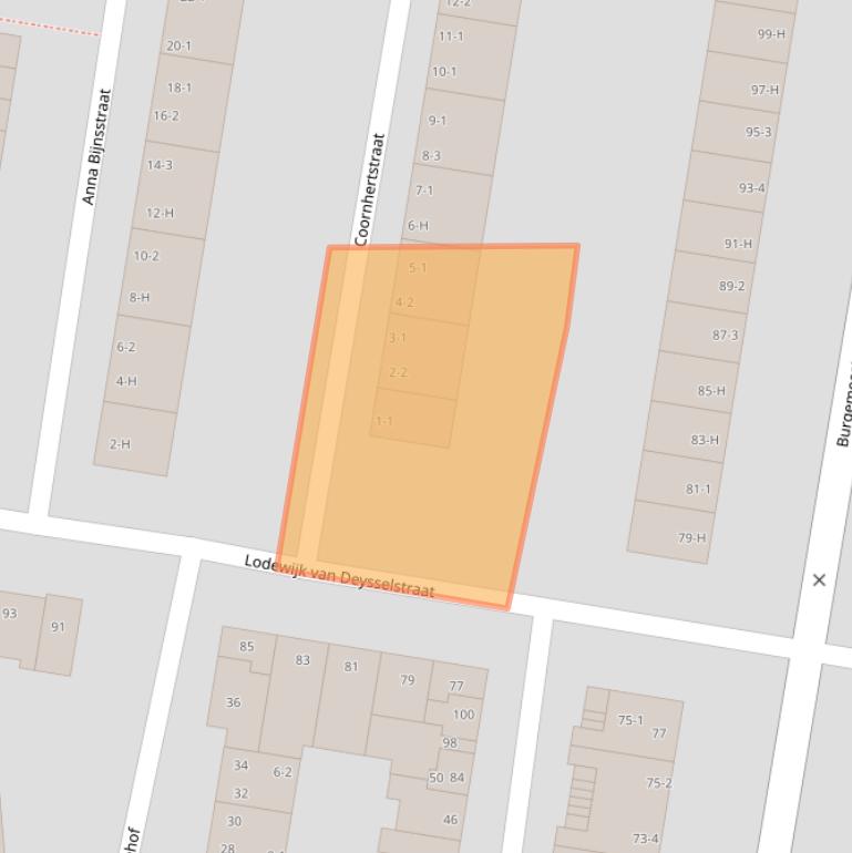 Kaart van postcodegebied 1064JJ.