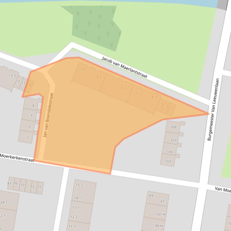 Kaart van postcodegebied 1064JW.