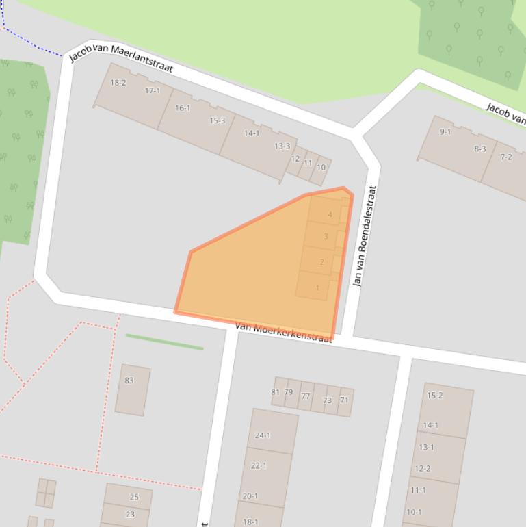 Kaart van postcodegebied 1064KA.