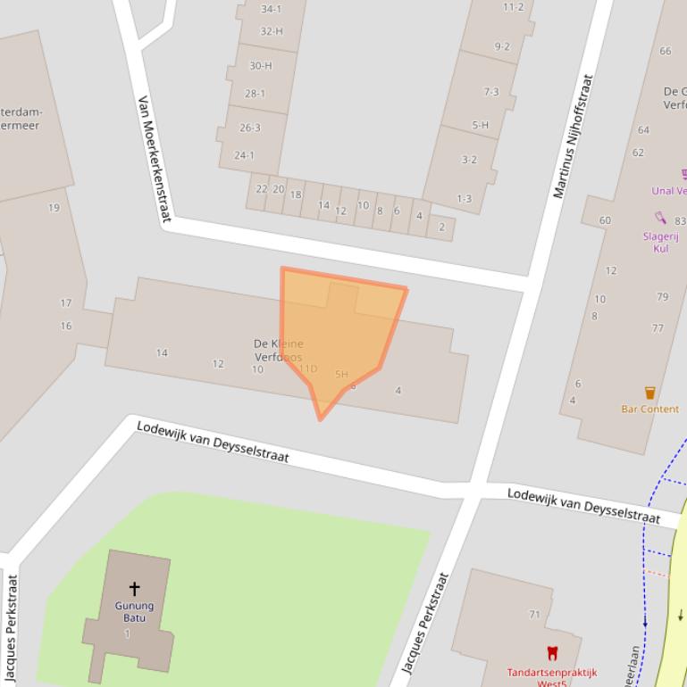 Kaart van postcodegebied 1064KB.