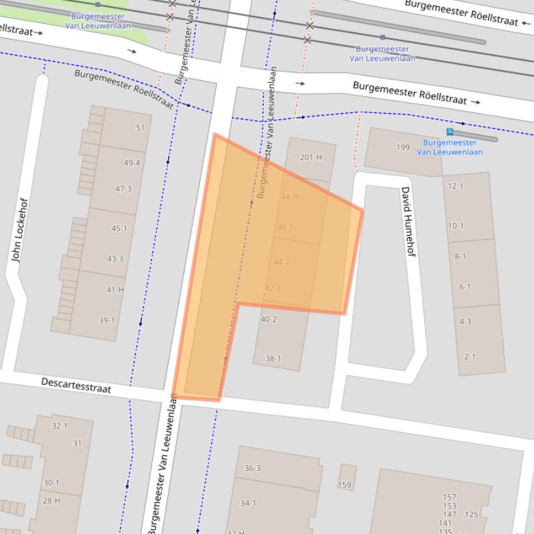 Kaart van postcodegebied 1064KW.