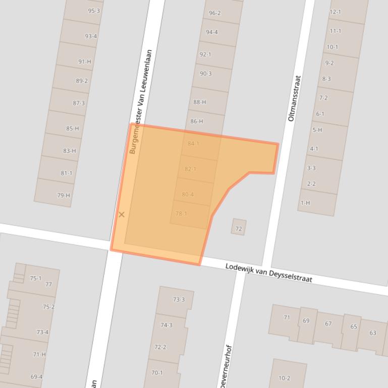 Kaart van postcodegebied 1064LA.