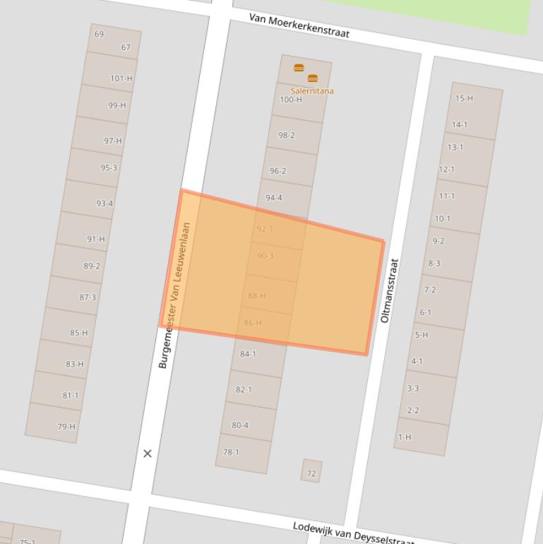 Kaart van postcodegebied 1064LB.