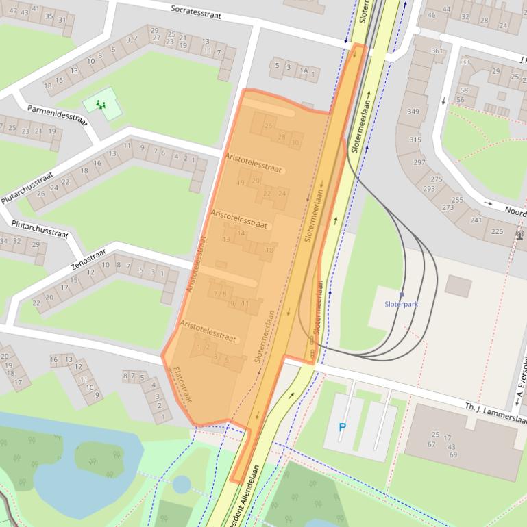 Kaart van postcodegebied 1064LD.