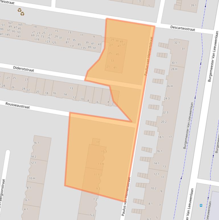 Kaart van postcodegebied 1064LJ.